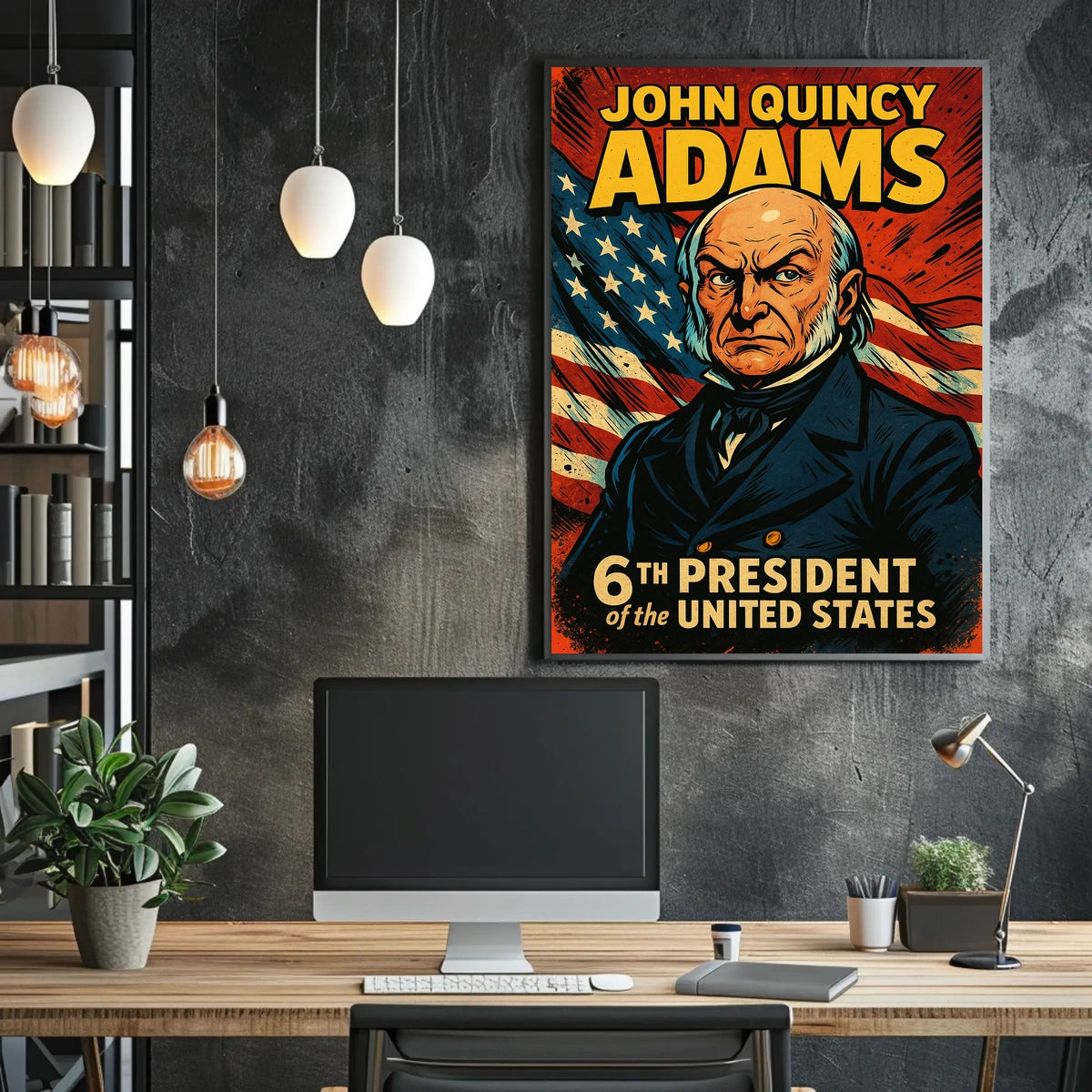 John Quincy Adams 6th President Poster Vintage Heritage Art