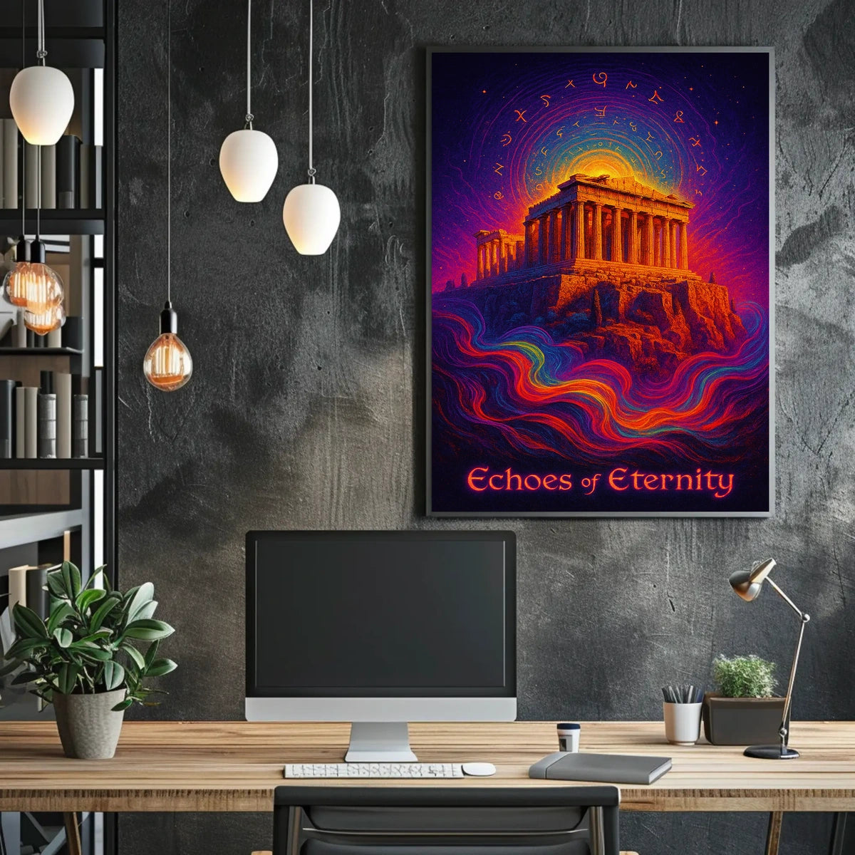 Echoes of Eternity: Surreal Greek Temple Poster