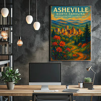 Asheville Nature and Culture Flourish Poster Home Decor