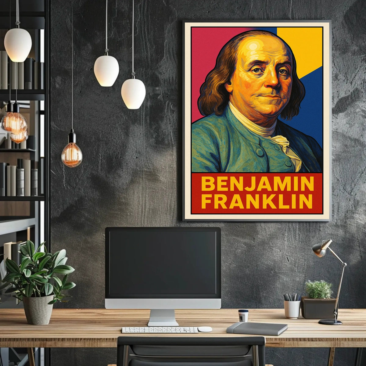 Benjamin Franklin Iconic Statesman Poster