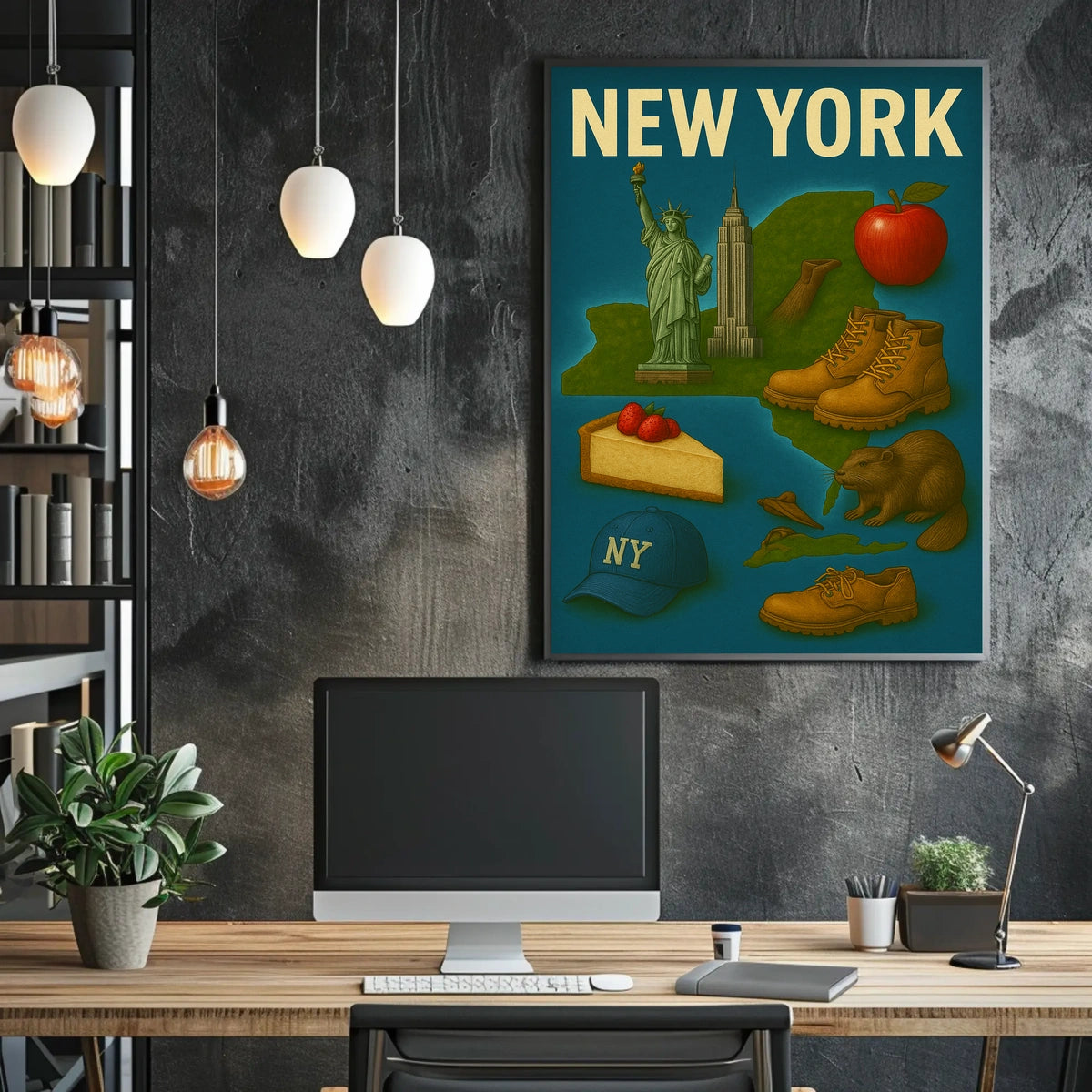 New York Nostalgia Cityscape Poster Vintage Wall Art