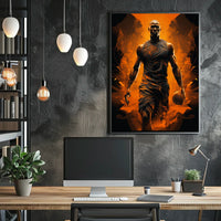 Basketball Athlete in Fiery Abstract Action Poster