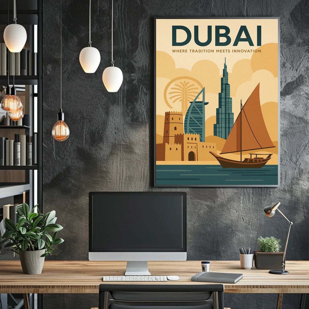 Dubai Poster Heritage Meets Innovation For Travel Lovers