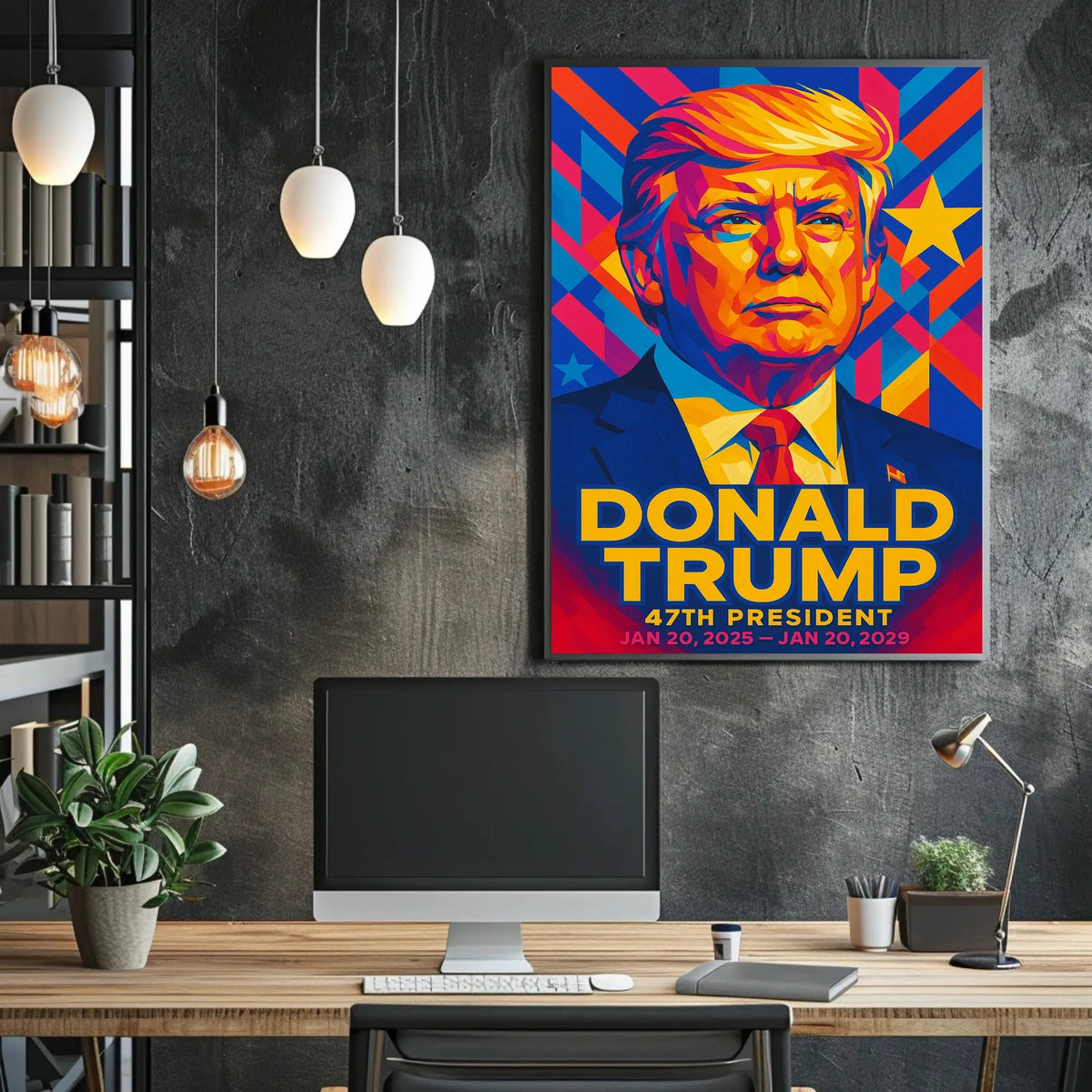 Trump 47th President Patriotic Portrait Poster