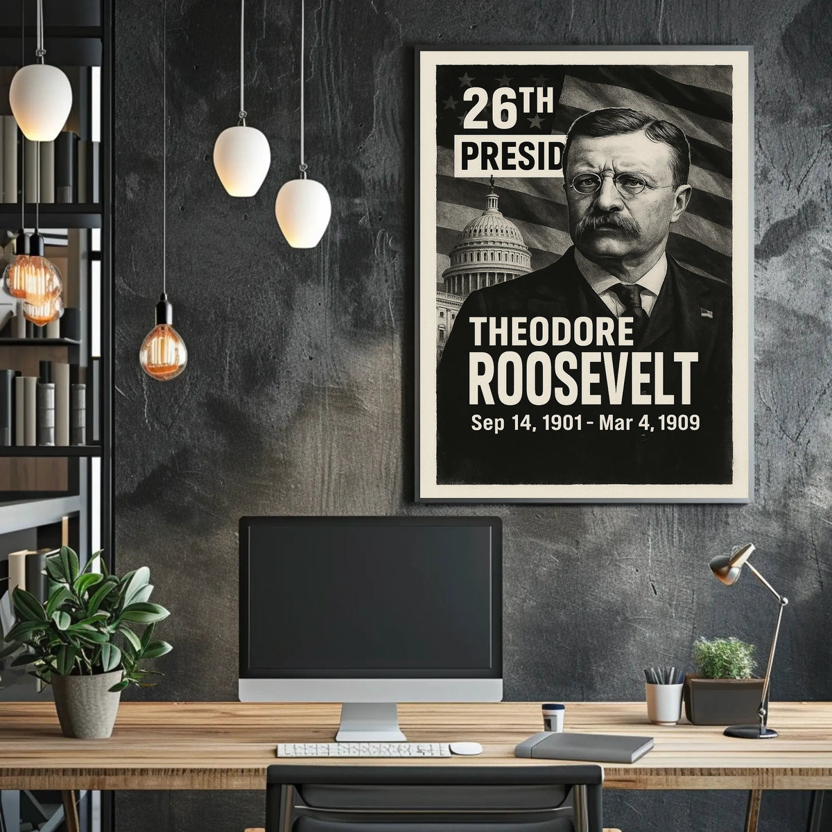 Theodore Roosevelt 26th President of the United States Digital Montaje Poster