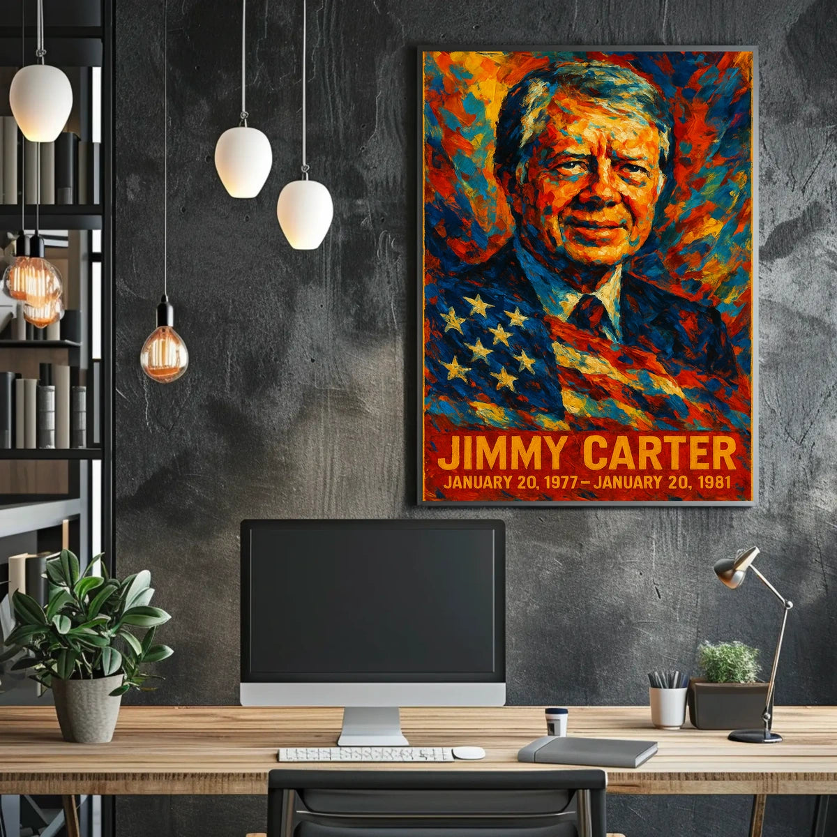 Jimmy Carter 39th President of the United States Glitch Hop Art Poster