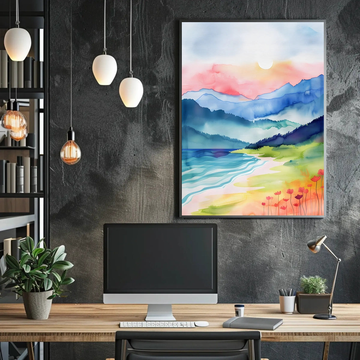 Serene Mountain Landscape Poster