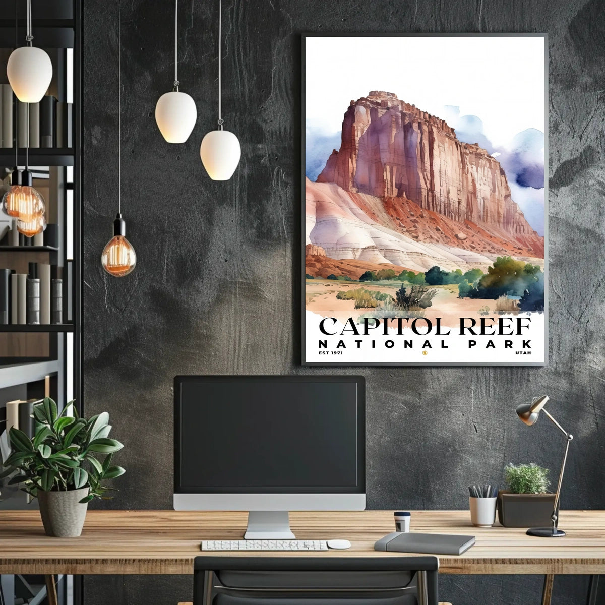 Capitol Reef Watercolor Wall Art Poster