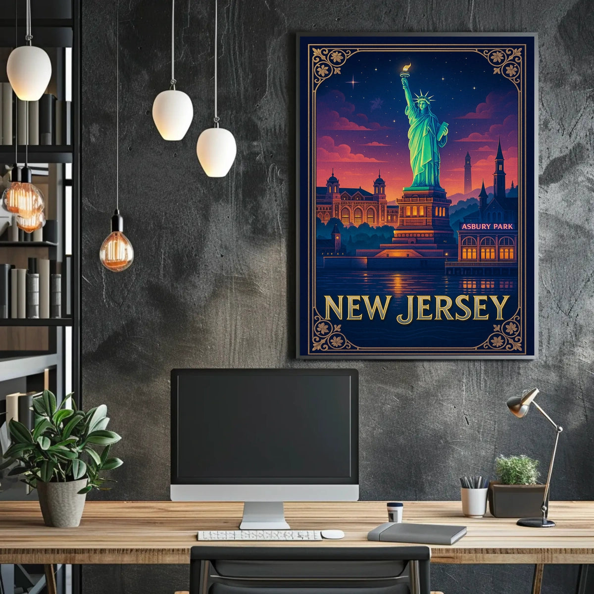 New Jersey Iconic Landmarks Poster