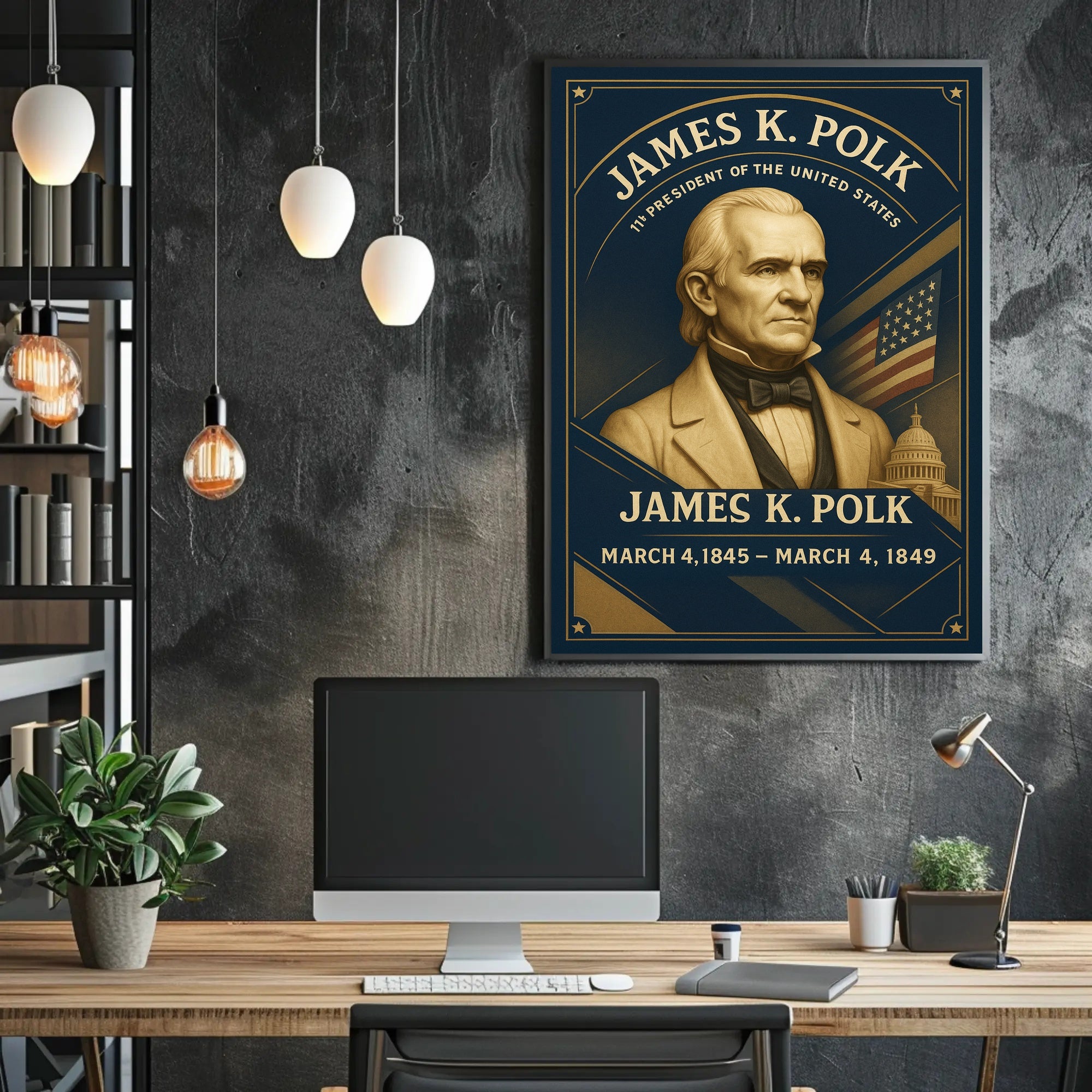 James K. Polk Patriotic Historical or Presidential Poster PosterGoat