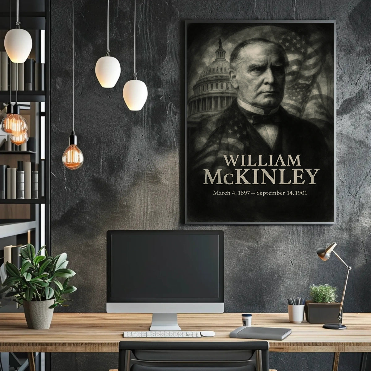 William McKinley 25th President of the United States Double Exposure Poster