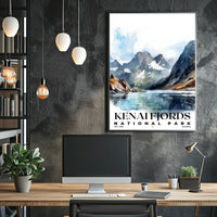 Kenai Fjords Watercolor Wall Art Poster