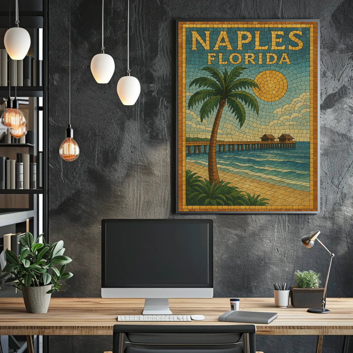 Naples Florida Poster Coastal Beach Wall Art Home Decor