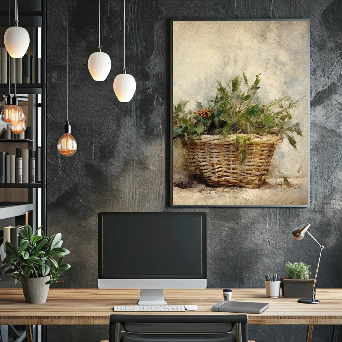 Basket Of Greenery Poster