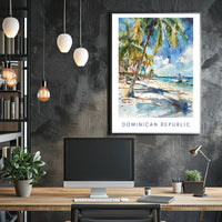 Tropical Beach Paradise in Watercolor Travel Poster PosterGoat