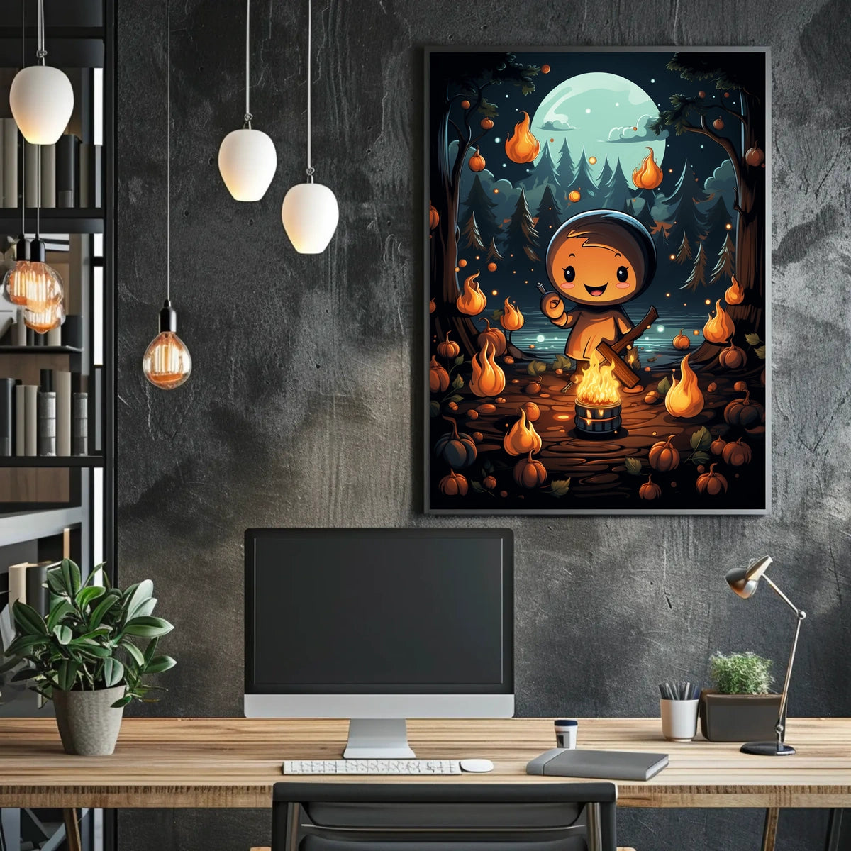 Enchanted Forest Campfire Poster