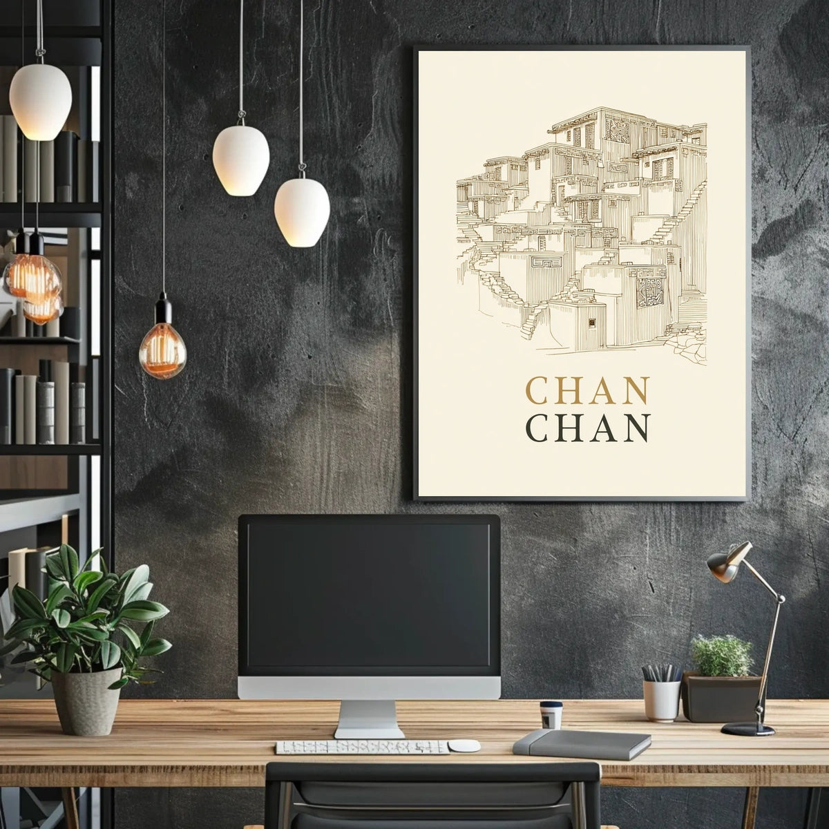 Chan Chan Architectural Illustration Poster