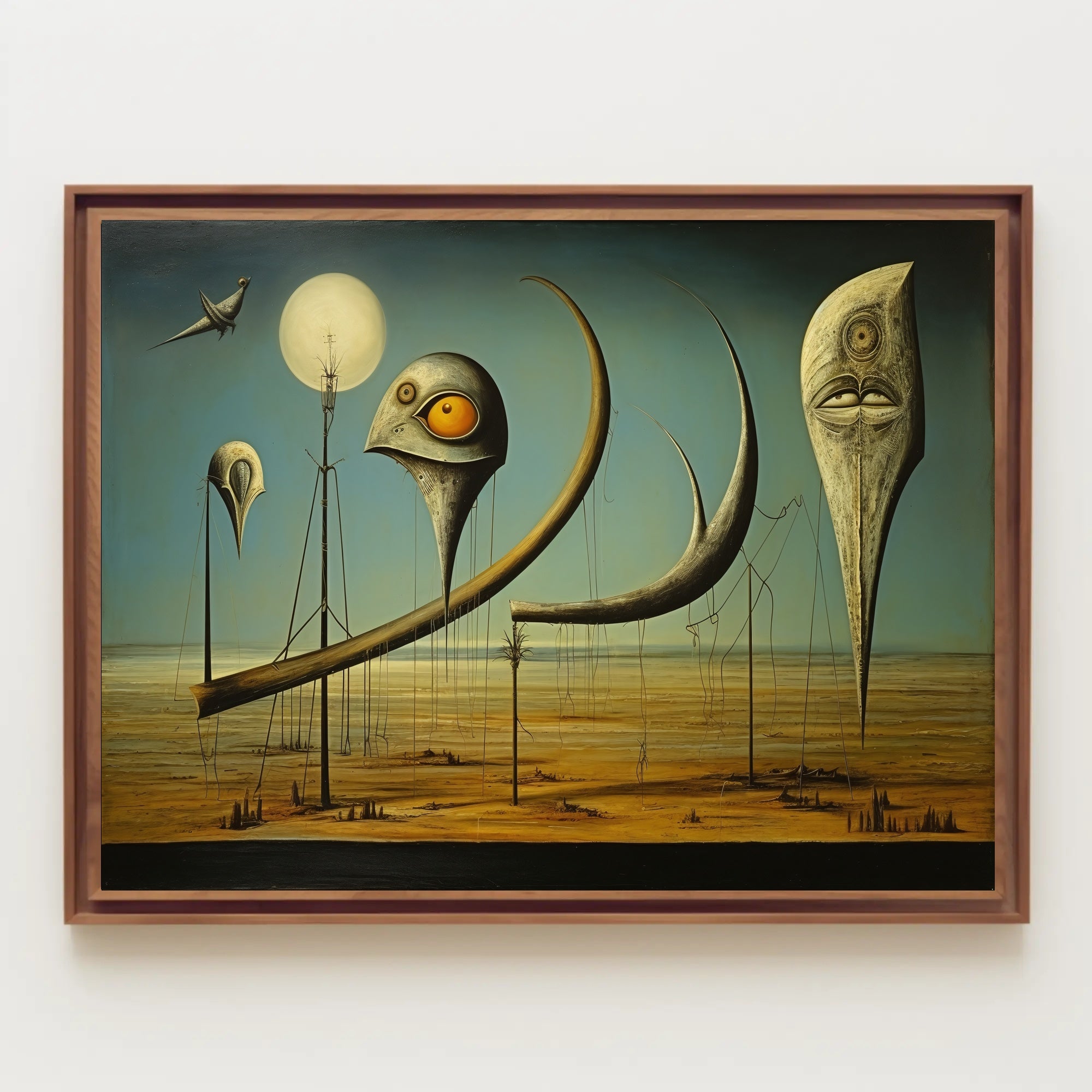 Surreal Birdscape in Otherworldly Realm: Abstract or Artistic Poster