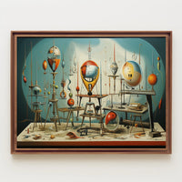 Surreal Mechanical Geometric Structures Abstract Artistic Poster