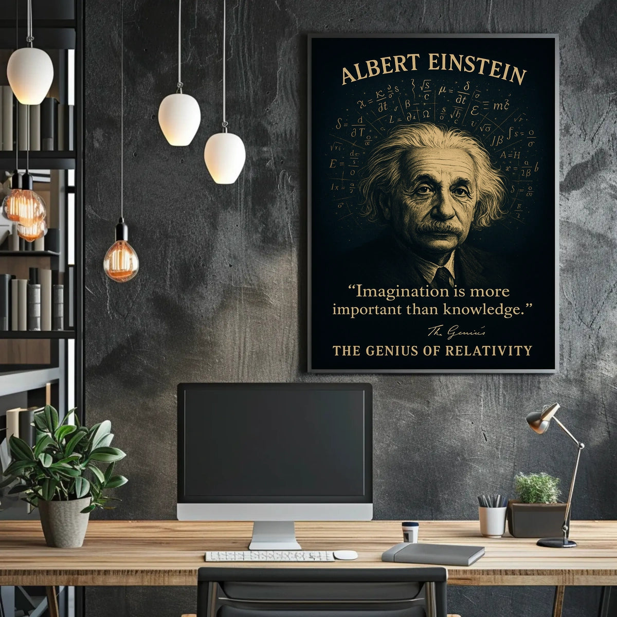 Albert Einstein Relativity Tribute Vintage Poster Art