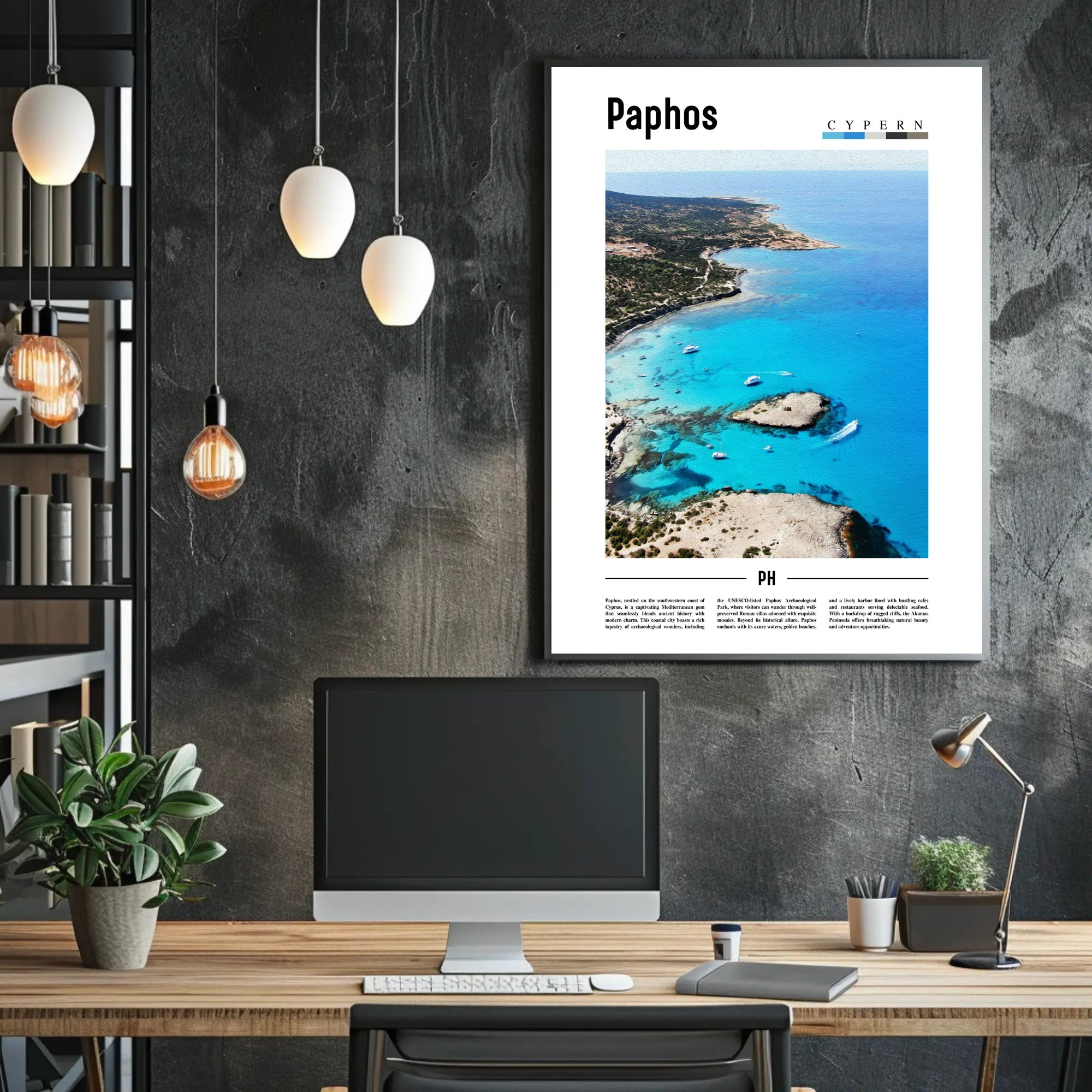 Paphos Coastal Paradise: Stunning Travel Poster PosterGoat