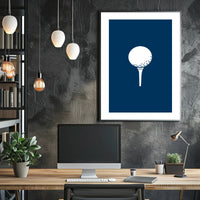 Golf Ball on Tee Minimalist Sports Poster