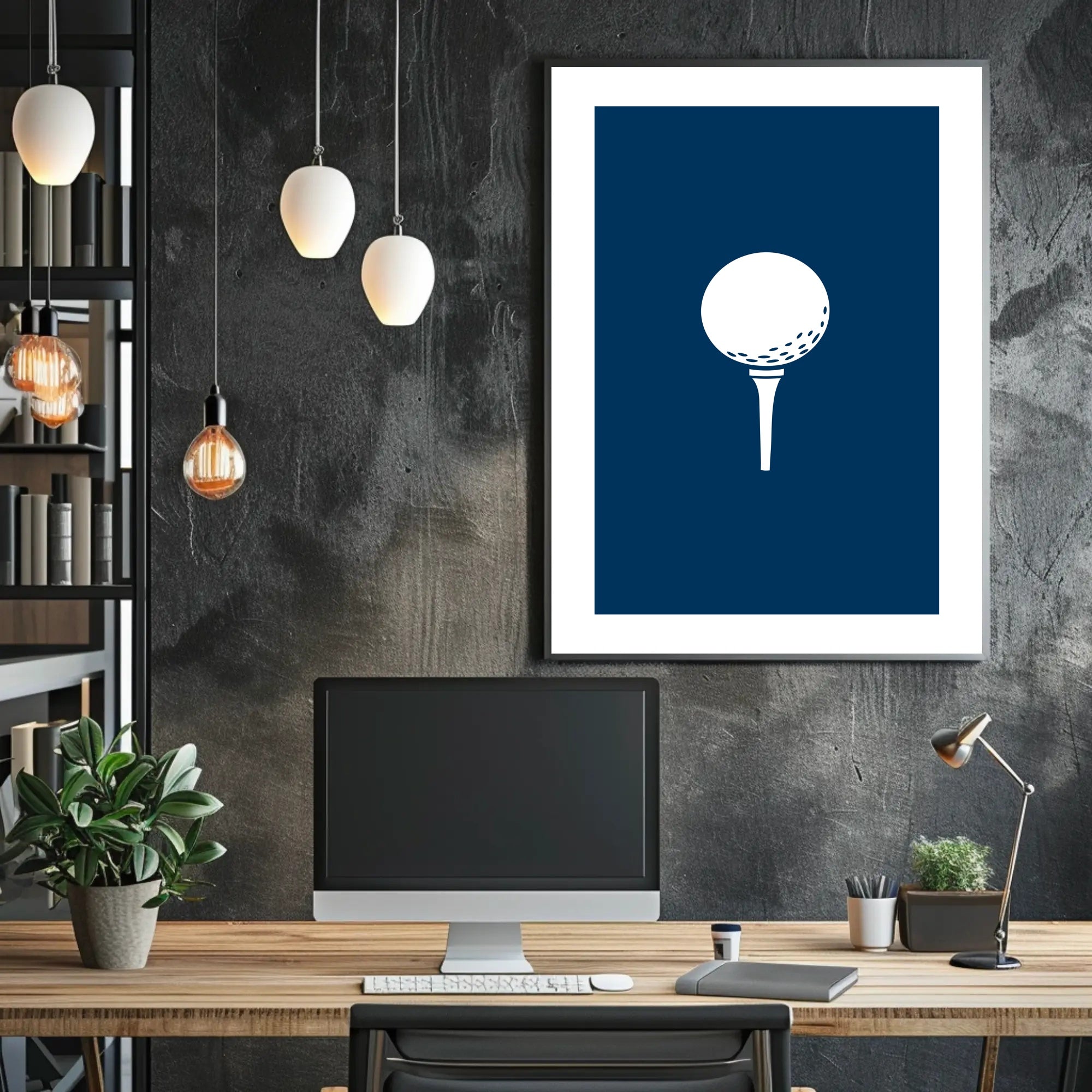 Golf Ball on Tee Minimalist Sports Poster