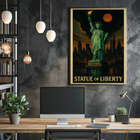 Statue of Liberty during mysterious twilight Urban or Cityscape Poster