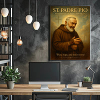 St. Padre Pio Messenger of Hope and Faith Poster PosterGoat