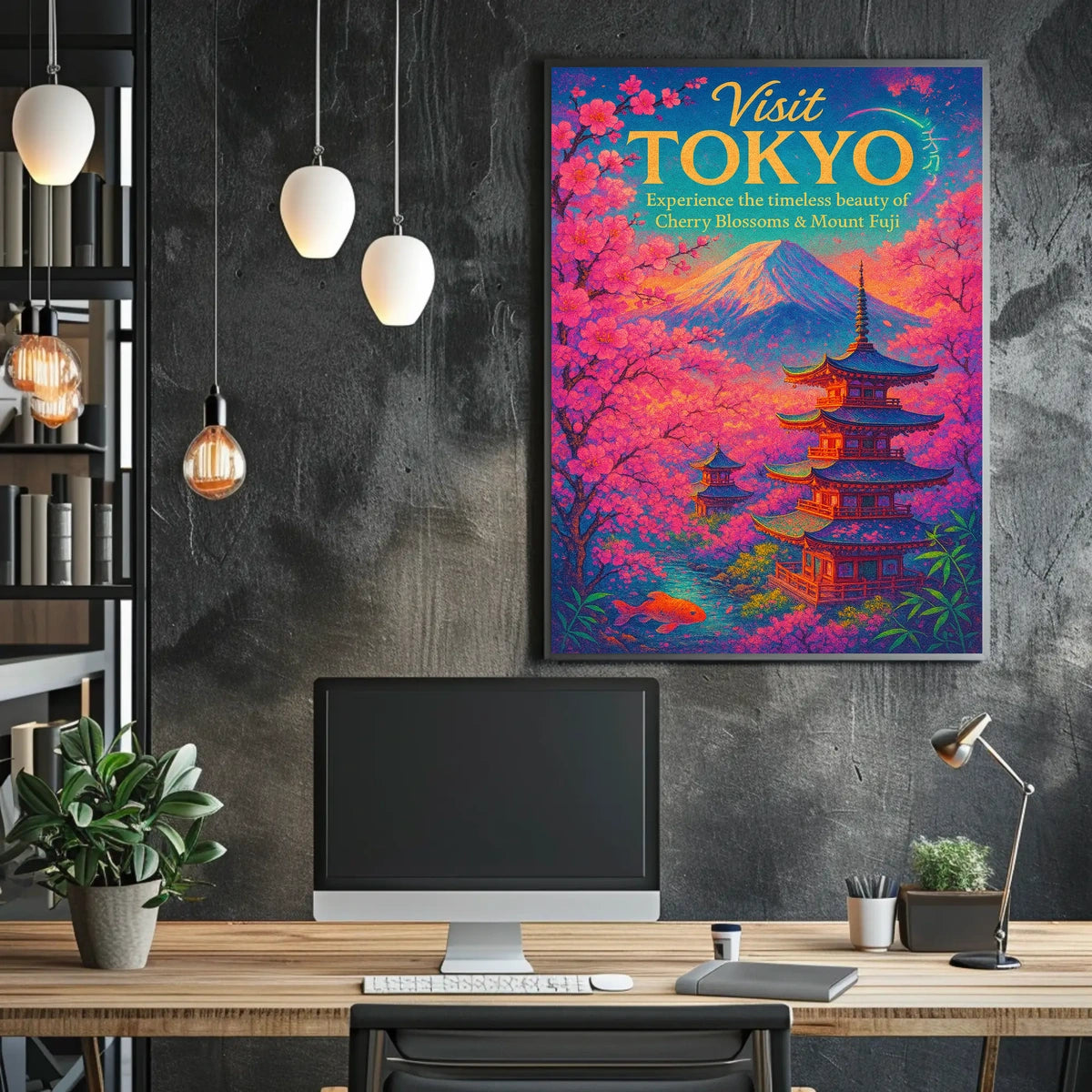 Visit Tokyo Cherry Blossoms Mount Poster