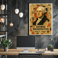 George Washington 1st President of the United States Layered paper Collage Poster