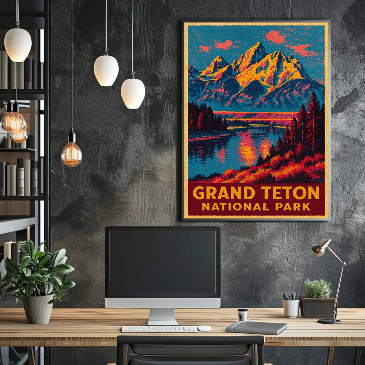 Grand Teton Adventure Vintage Poster