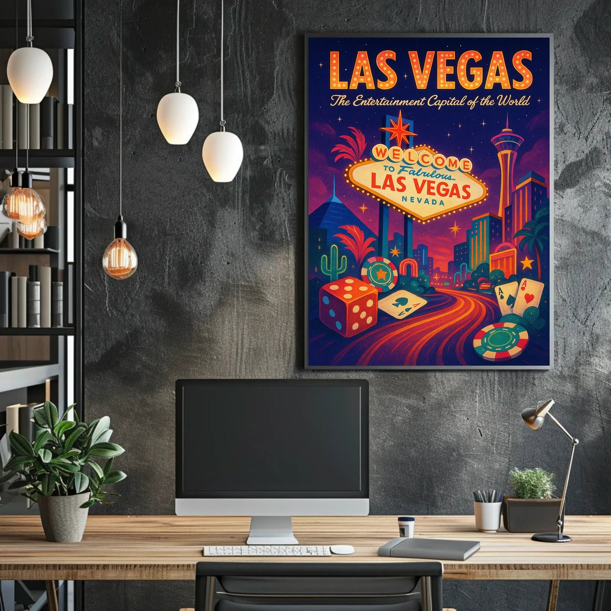 Las Vegas Poster Entertainment Capital Wall Art for Fans