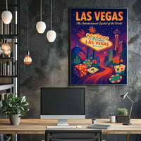 Las Vegas Poster Entertainment Capital Wall Art for Fans