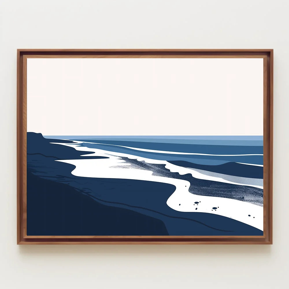 Serene Coastal Abstract: Modern Beach Art Poster