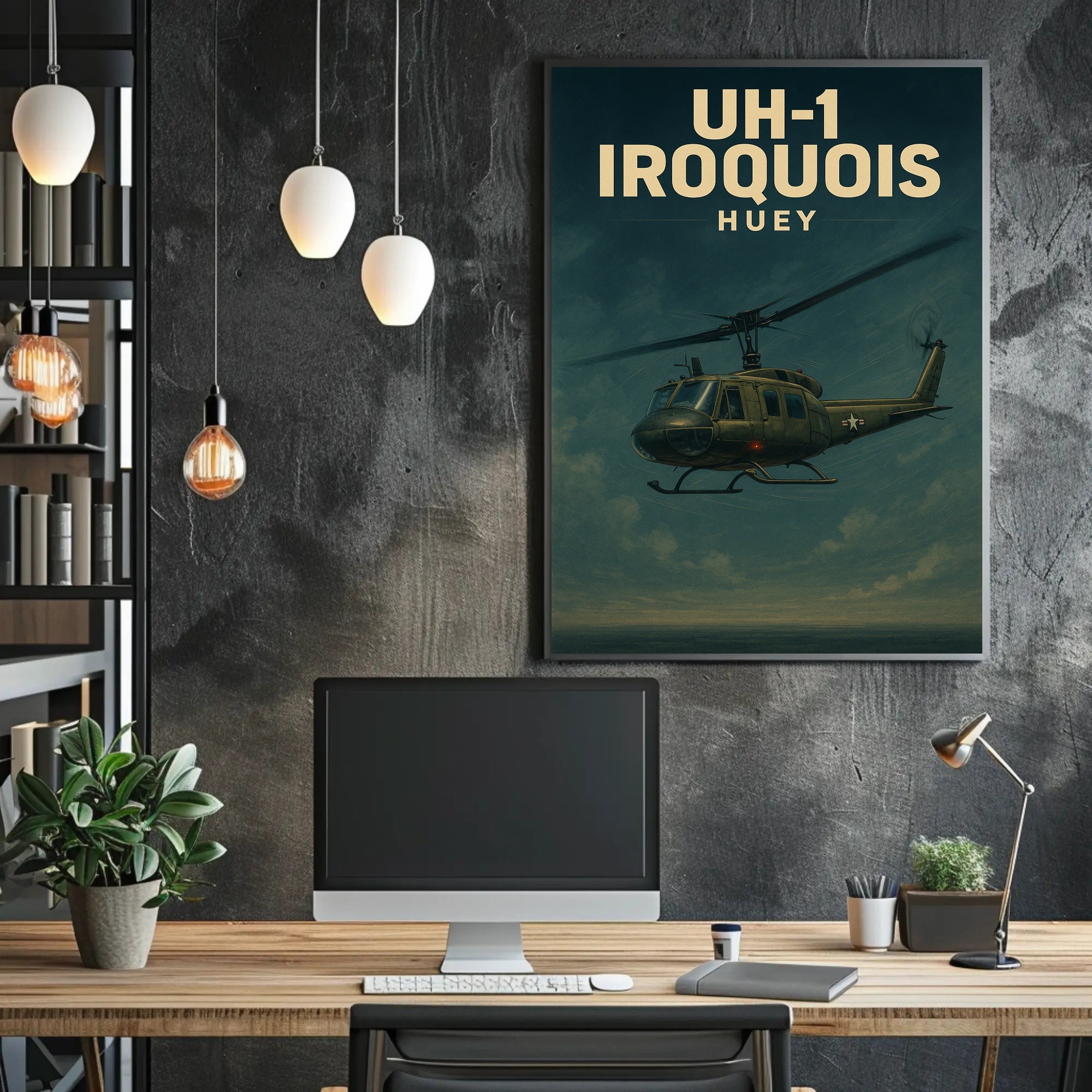 UH-1 Iroquois Helicopter Flight Historical or Presidential Poster PosterGoat