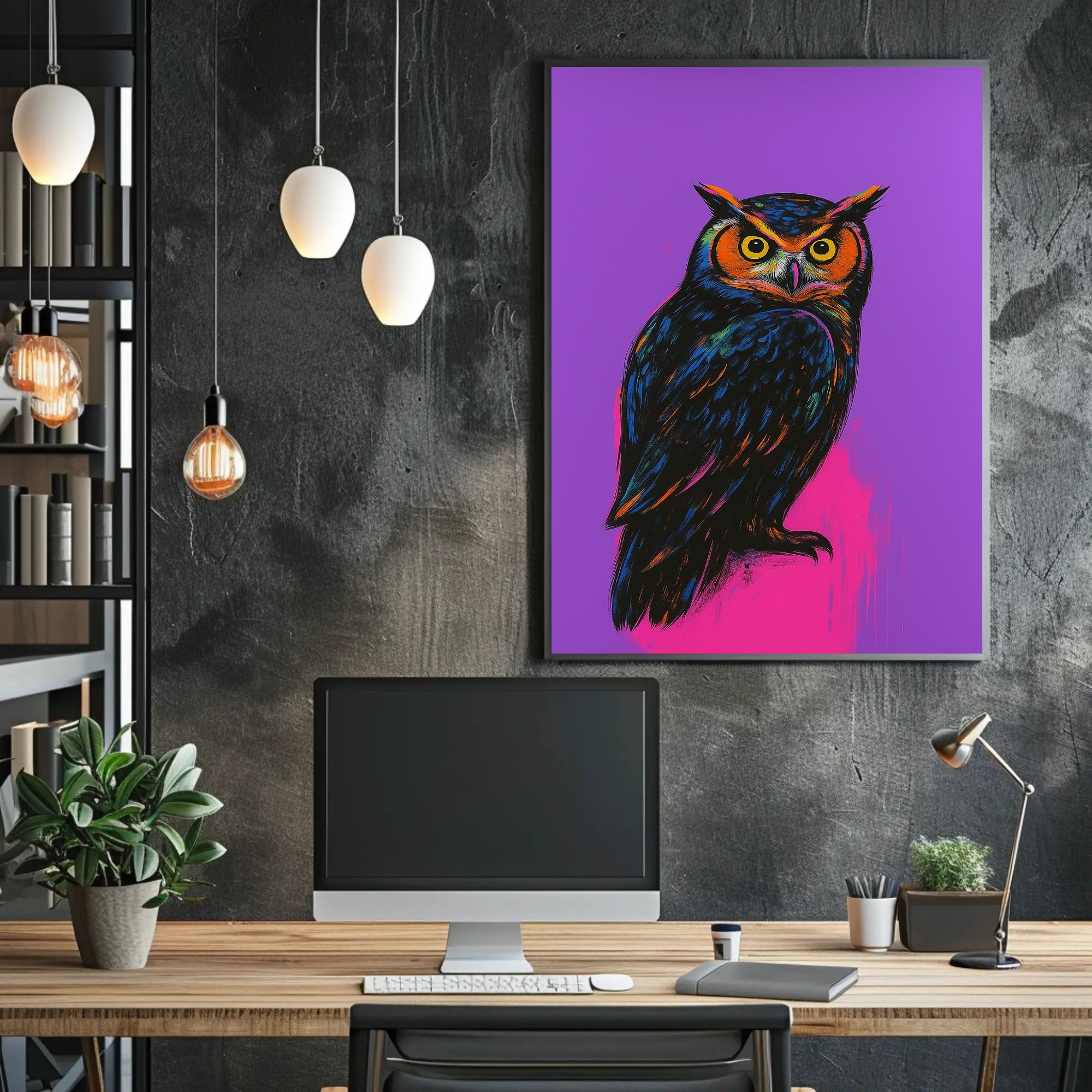 Vibrant Owl Portrait Poster