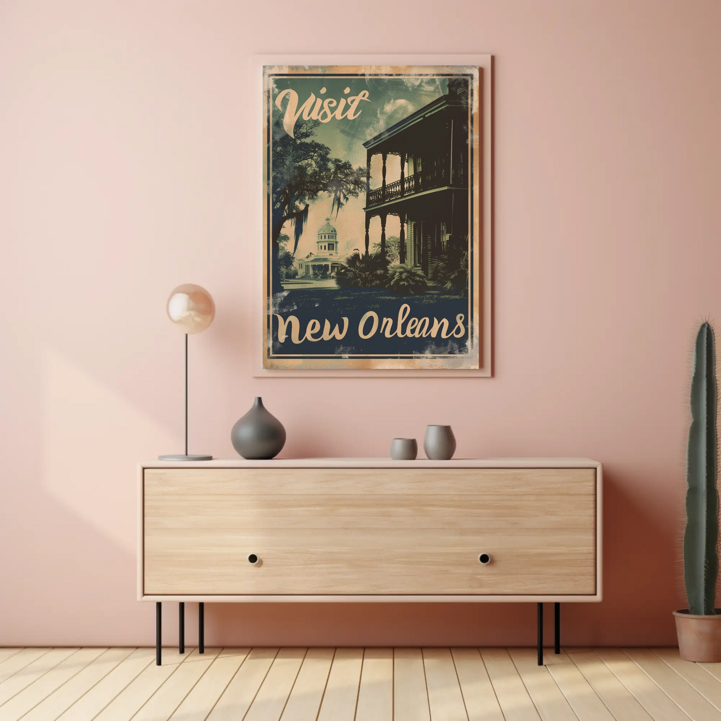 Visit Historic New Orleans Louisiana Travel Poster