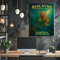 Biscayne National Park Where Land Poster