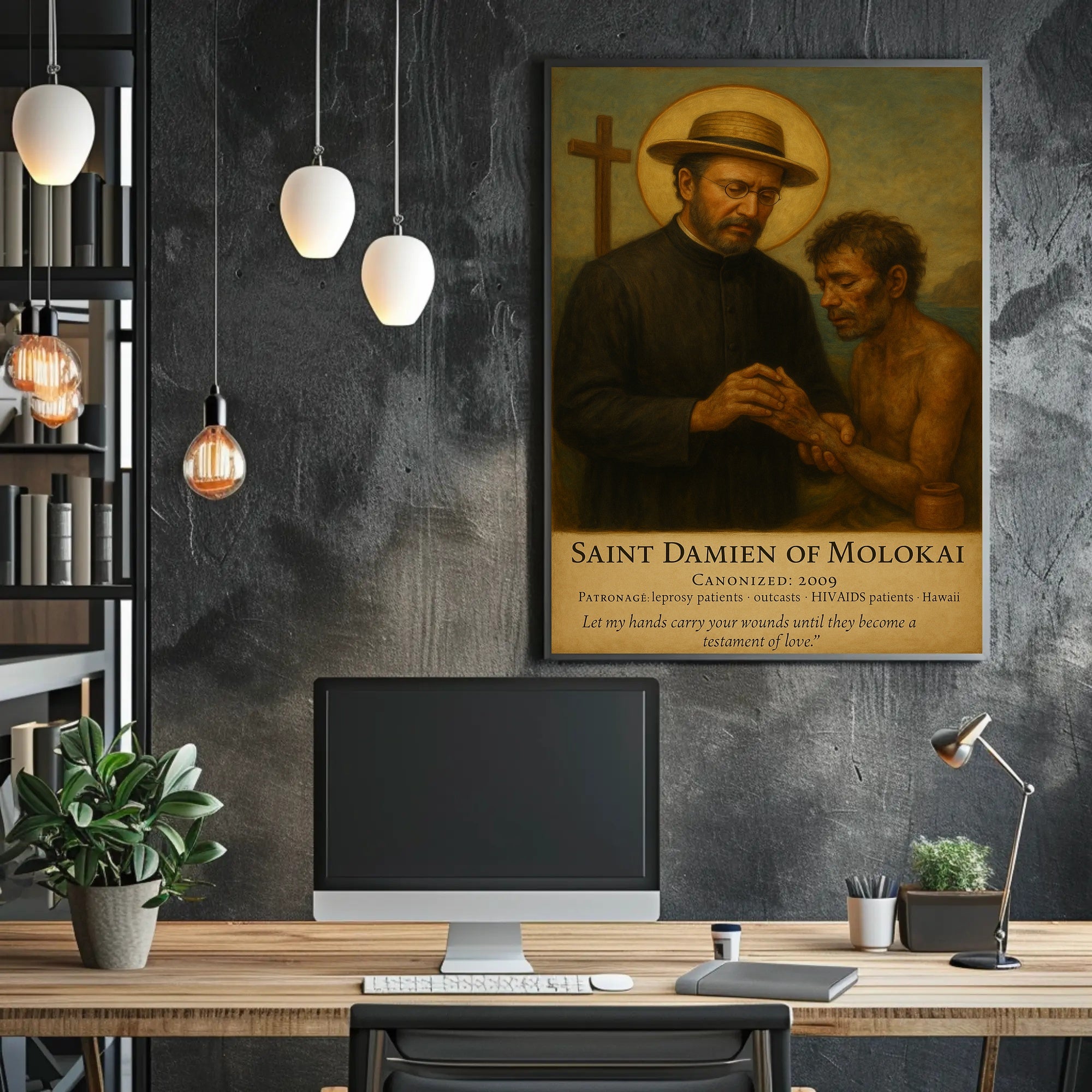 Saint Damien Reverent Compassion Cultural or Heritage Poster