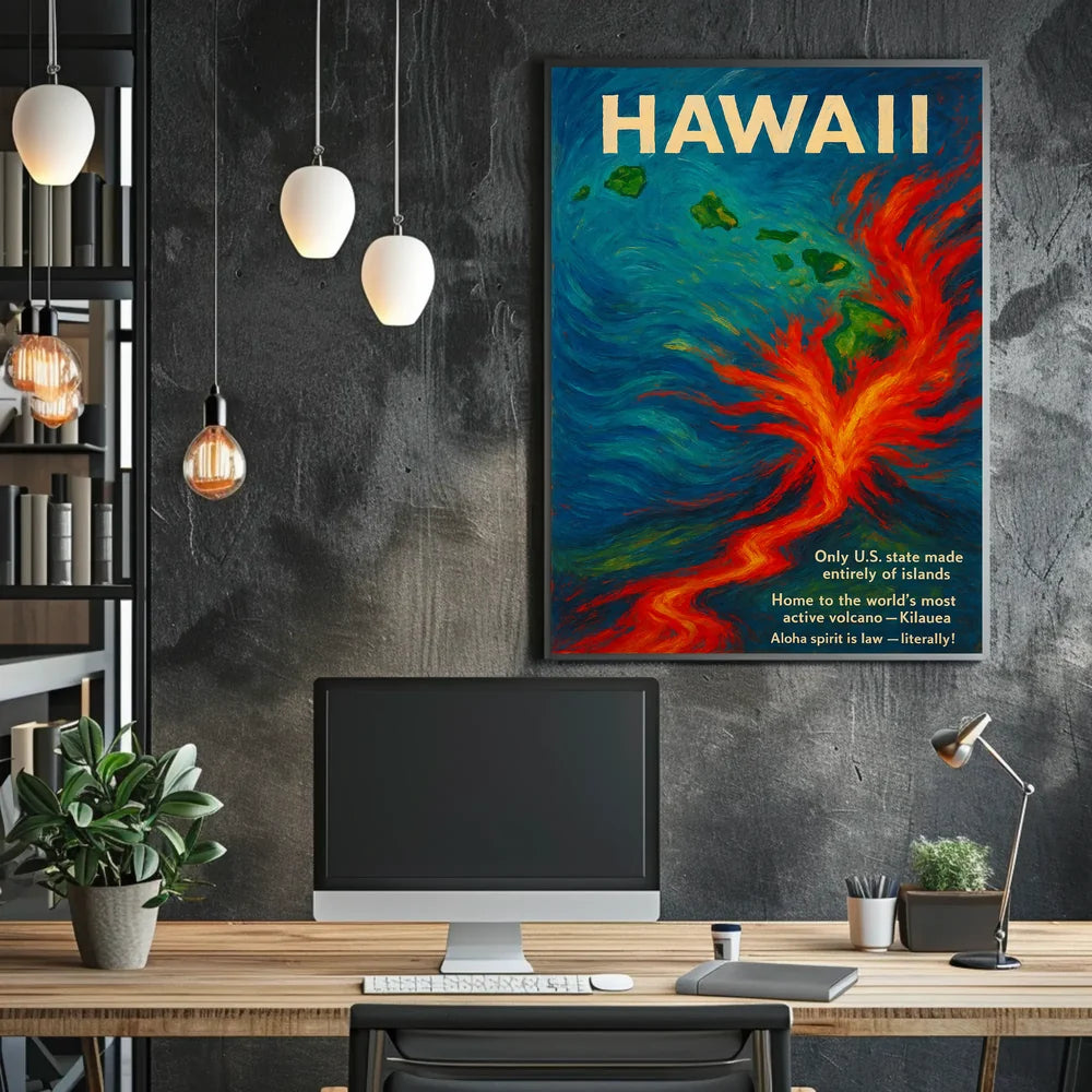 Hawaii Cultural and Geographical Highlights Poster