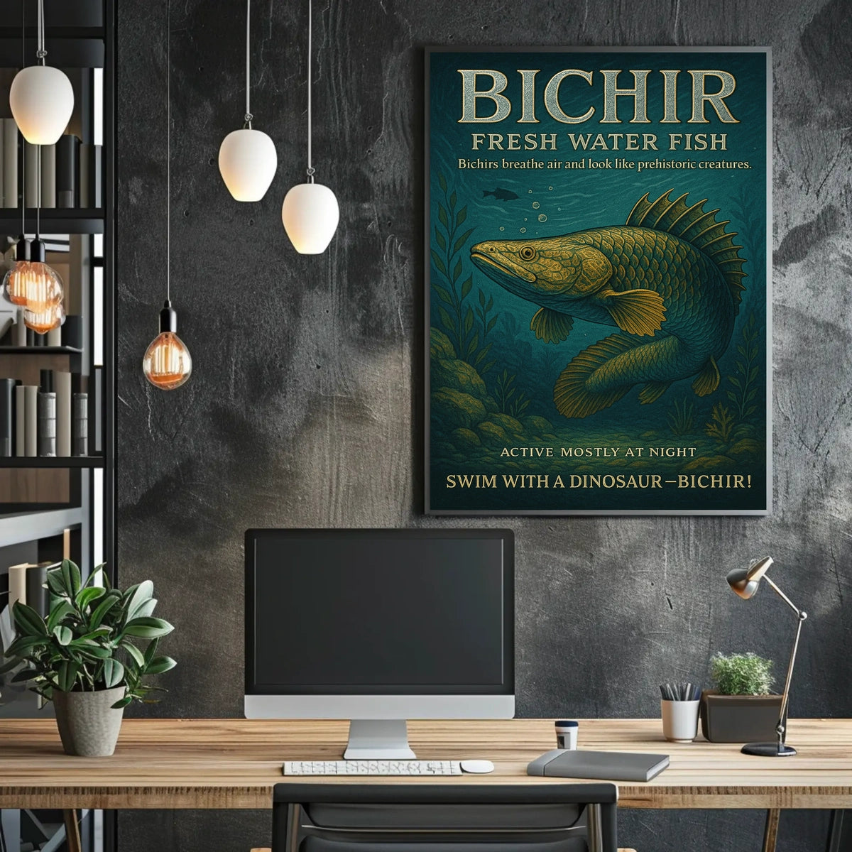 Swim With A Dinosaur Bichir Poster