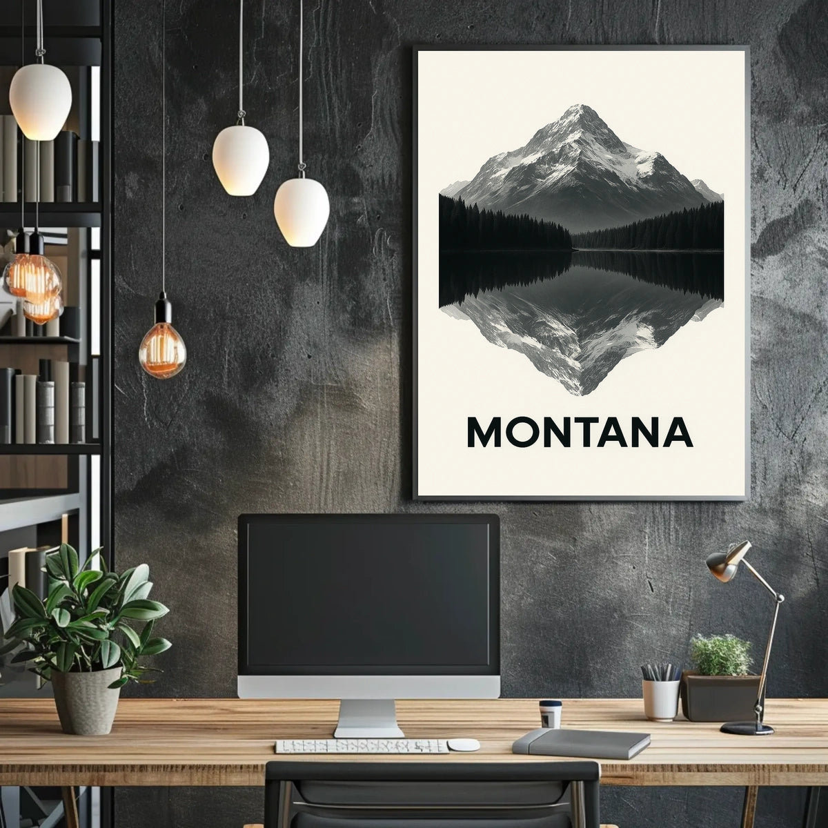 Montana Mountain Reflection Poster