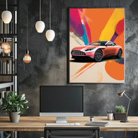 Vibrant Sports Car Art Poster PosterGoat