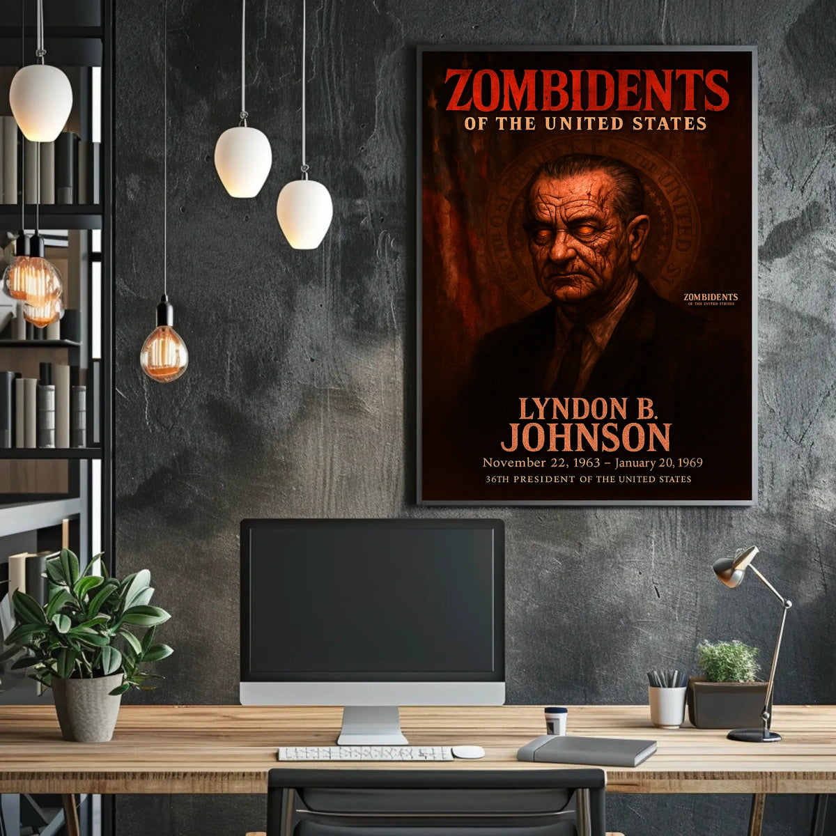 Lyndon B. Johnson 36th President of the United States Zombidents Poster Series