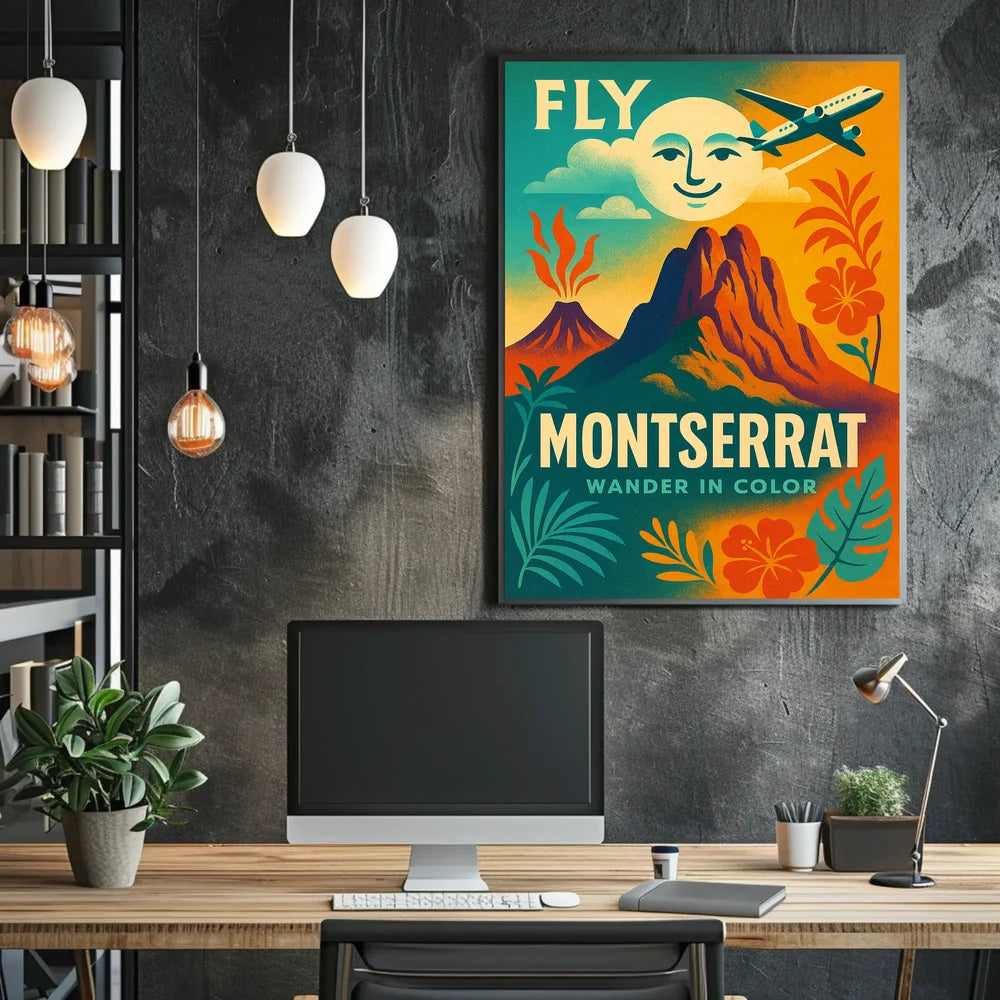 Explore Montserrat Vibrant Retro Travel Poster PosterGoat