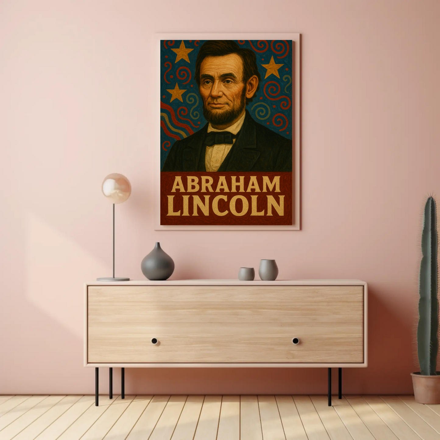 Abraham Lincoln Patriotic Portrait Vintage Poster
