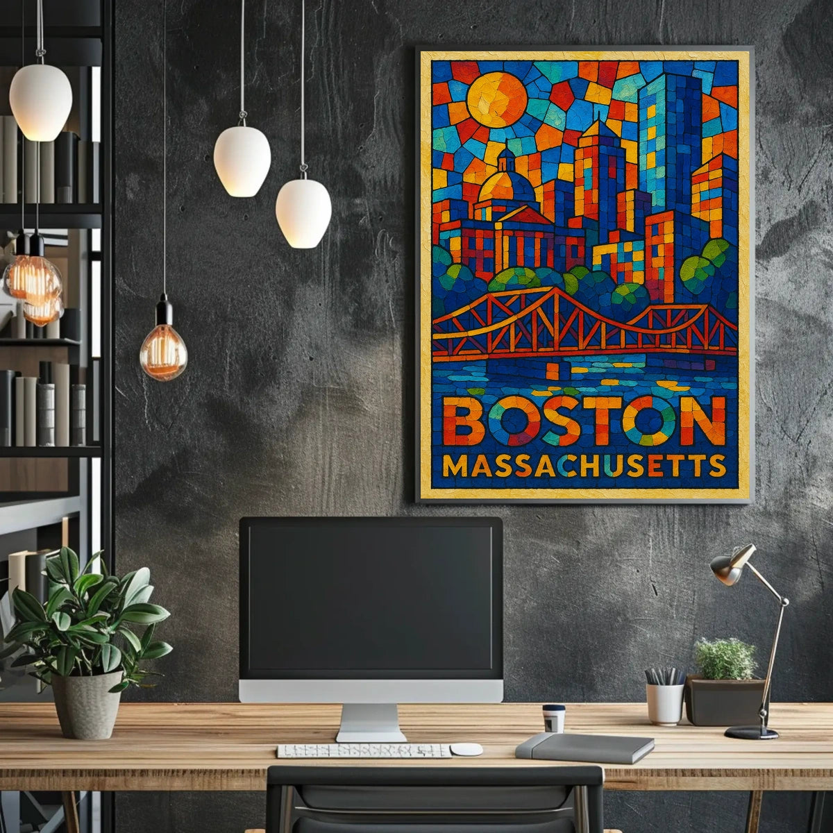 Boston in Vibrant Colors Poster