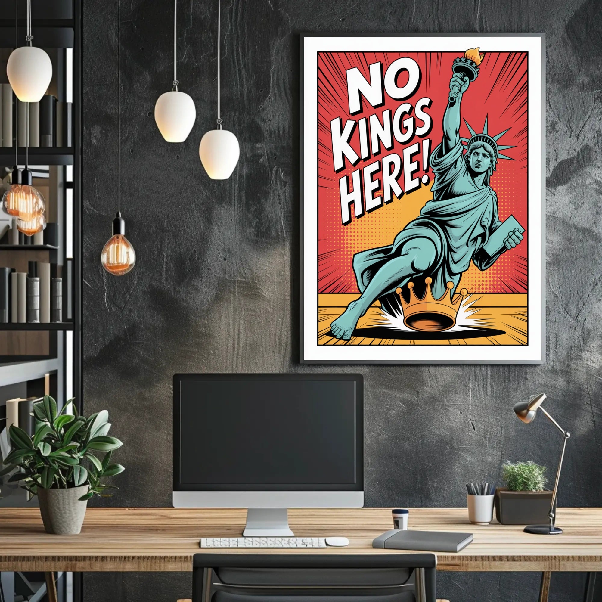 Lady Liberty Crushes Crown Political or Propaganda Poster