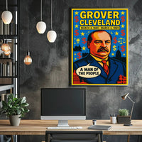Grover Cleveland Pop Art Vintage Presidential Poster PosterGoat